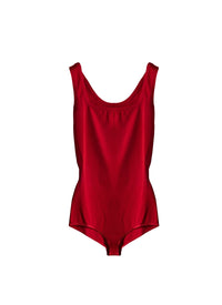 Body col carré classique sans manches - Ecarlate