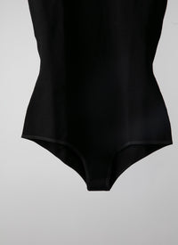 Wool sleeveless bodysuit - Black intense