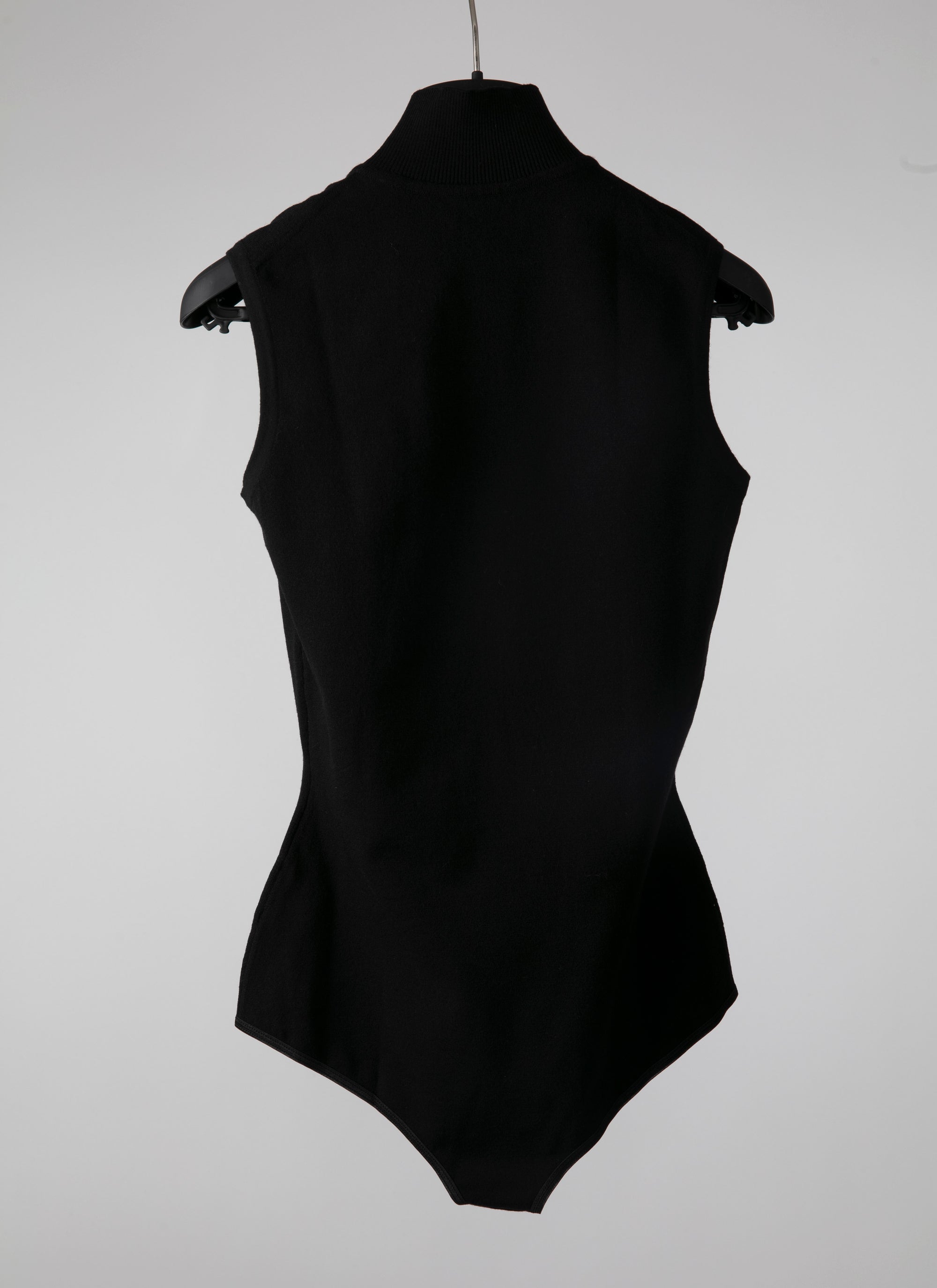 Wool sleeveless bodysuit - Black intense