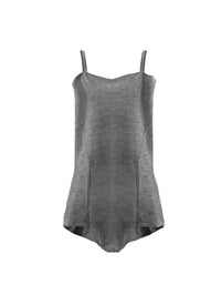 Sleeveless body with cashmere straps - China Grey