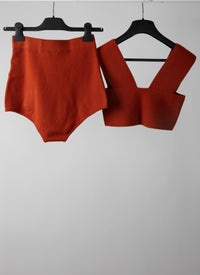 Ensemble en cachemire - Rouge Orangé