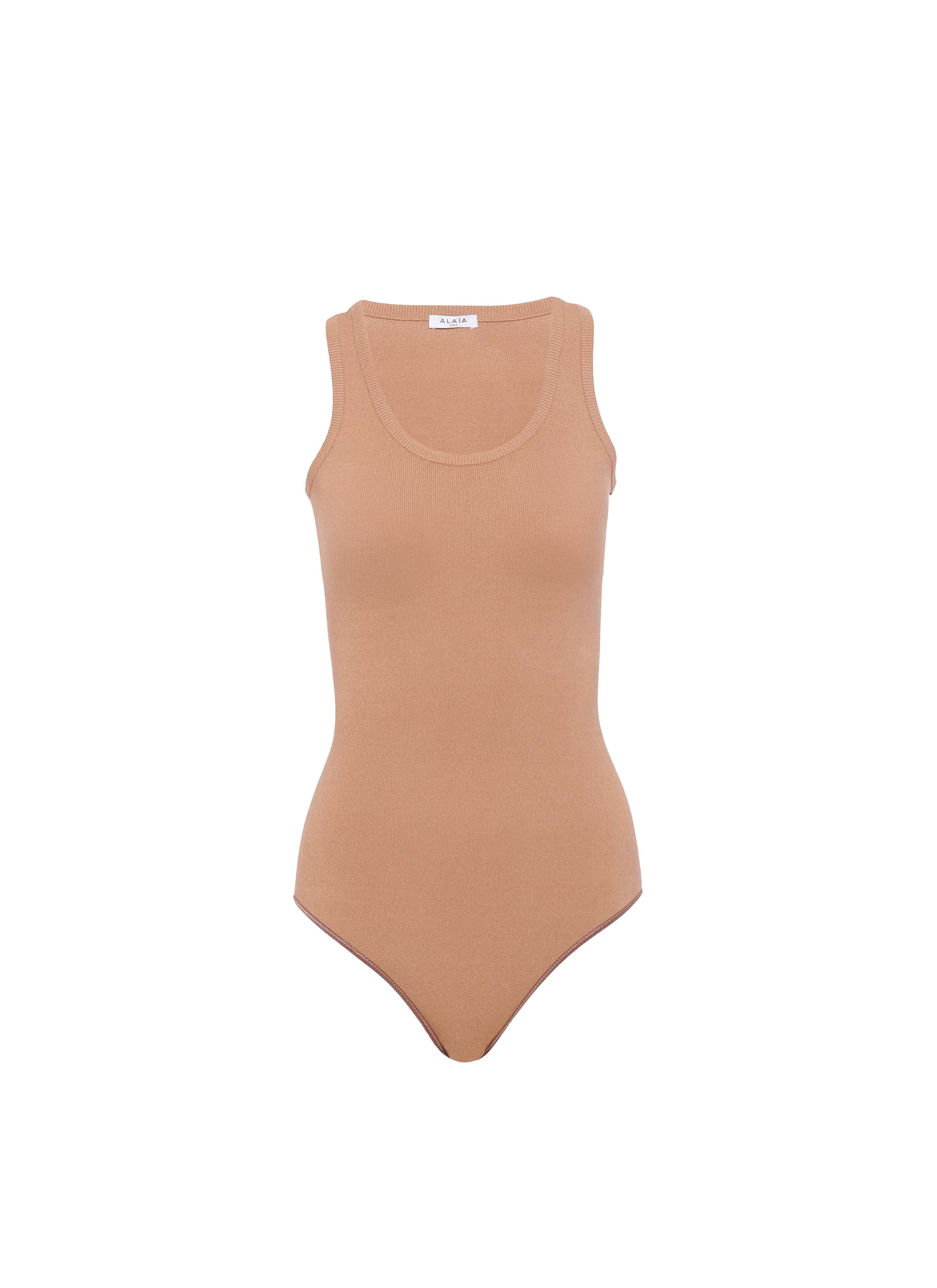 Sleeveless bodysuit - Dark camel