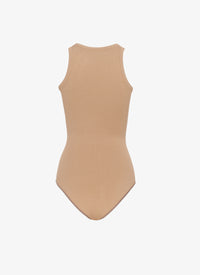 Sleeveless bodysuit - Dark camel