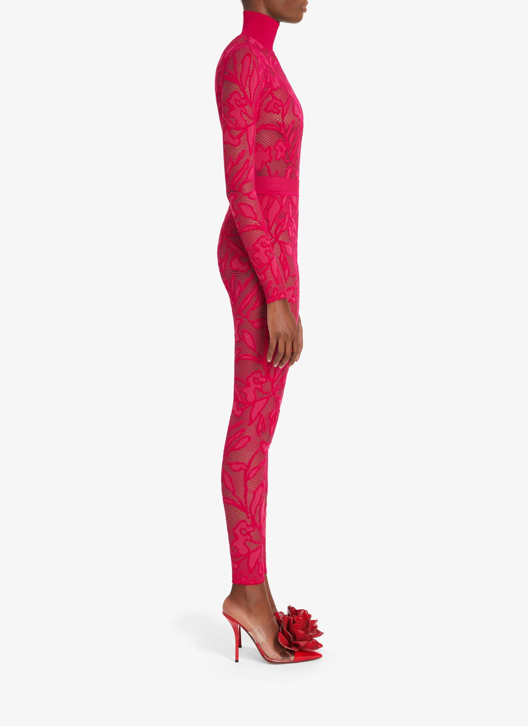 Body en dentelle à col montant - Noir Alaïa
