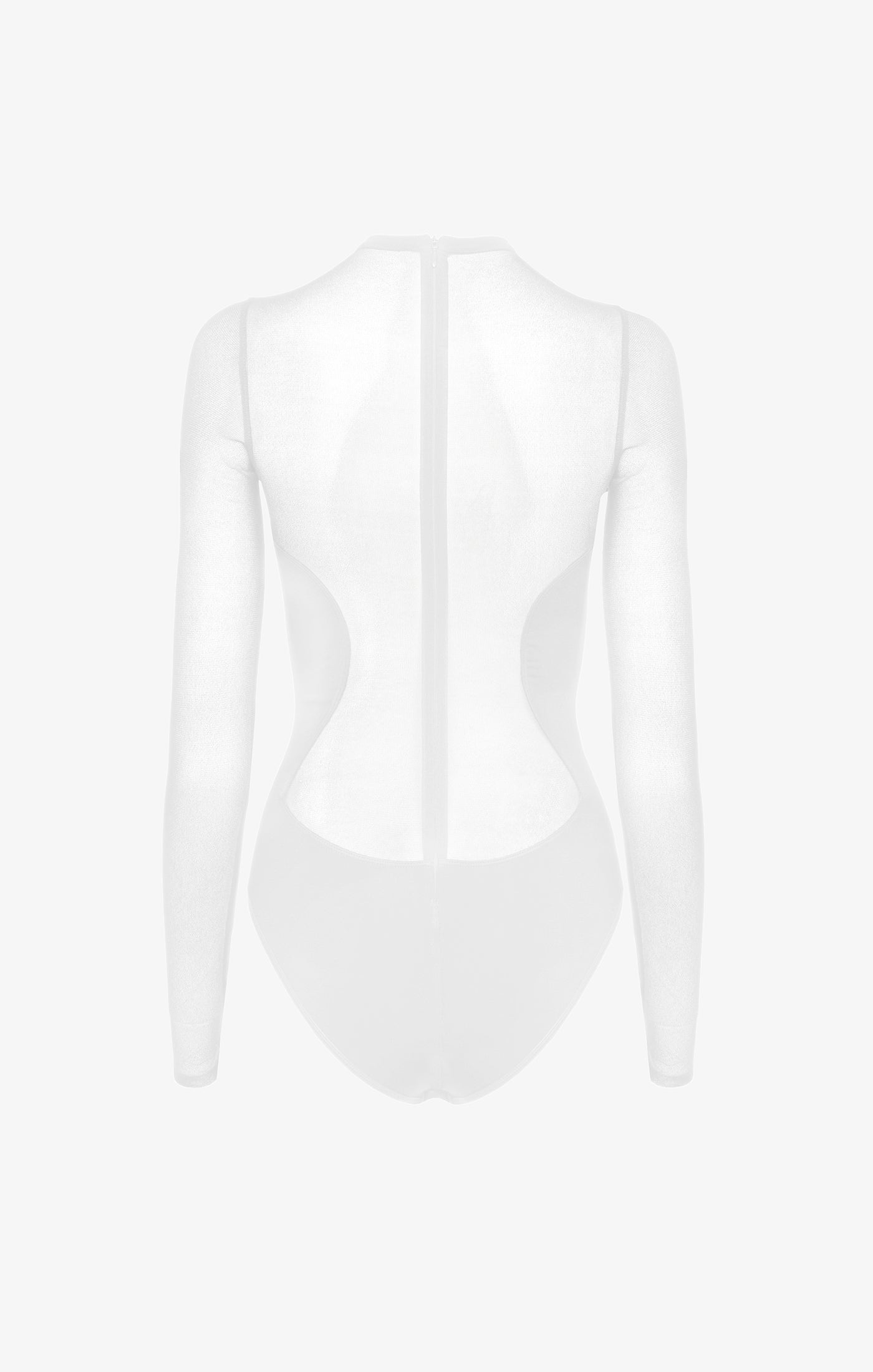 Body en crêpe transparent - Blanc