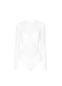 Body en crêpe transparent - Blanc