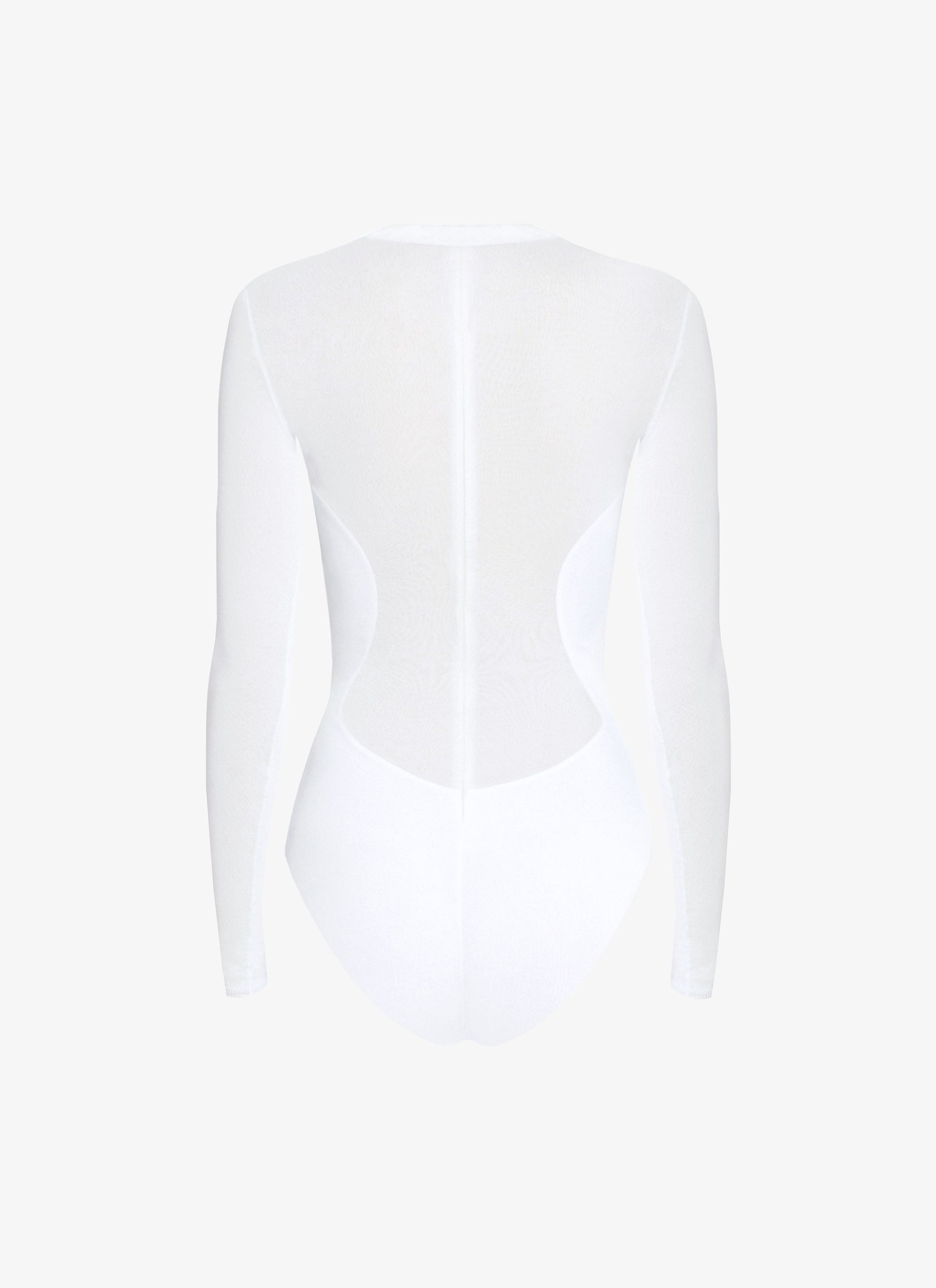 Body en crêpe transparent - Blanc
