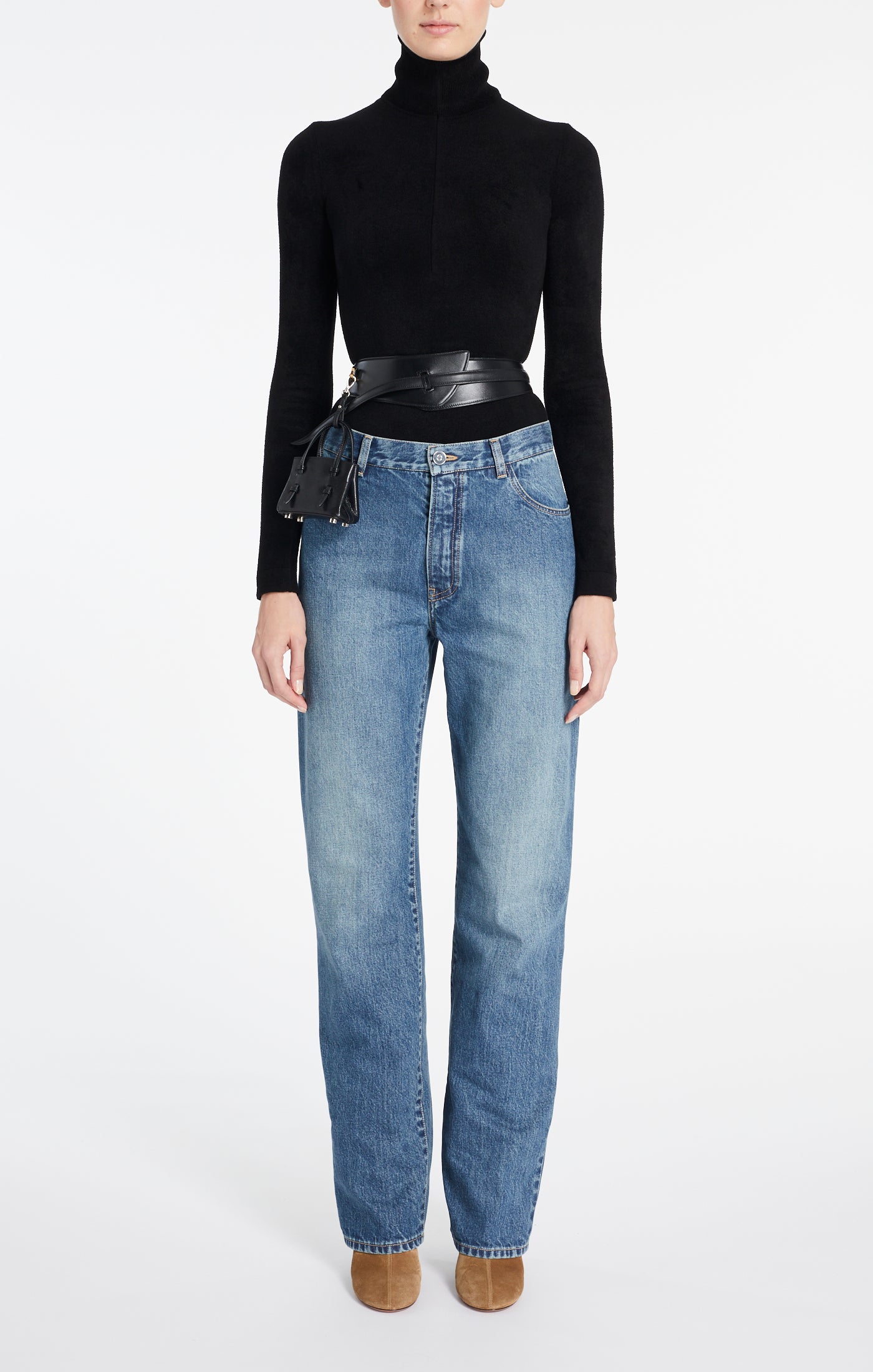 Body zip en velours à manches longues - Noir Alaïa