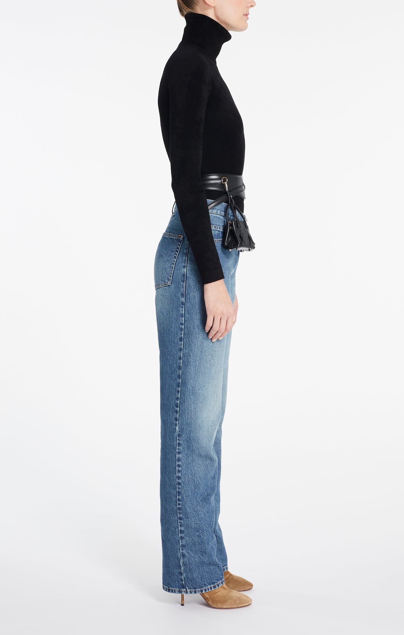 Body zip en velours à manches longues - Noir Alaïa