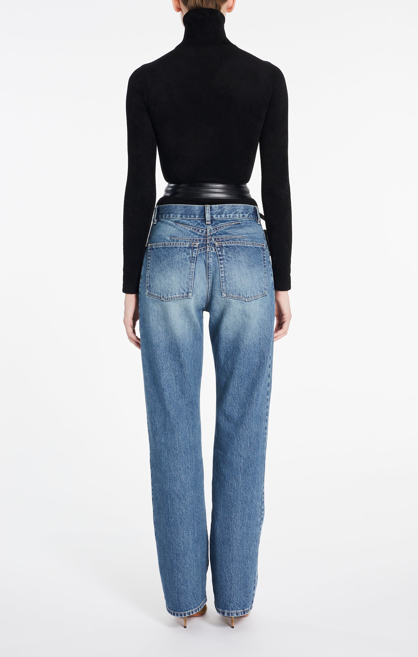 Body zip en velours à manches longues - Noir Alaïa