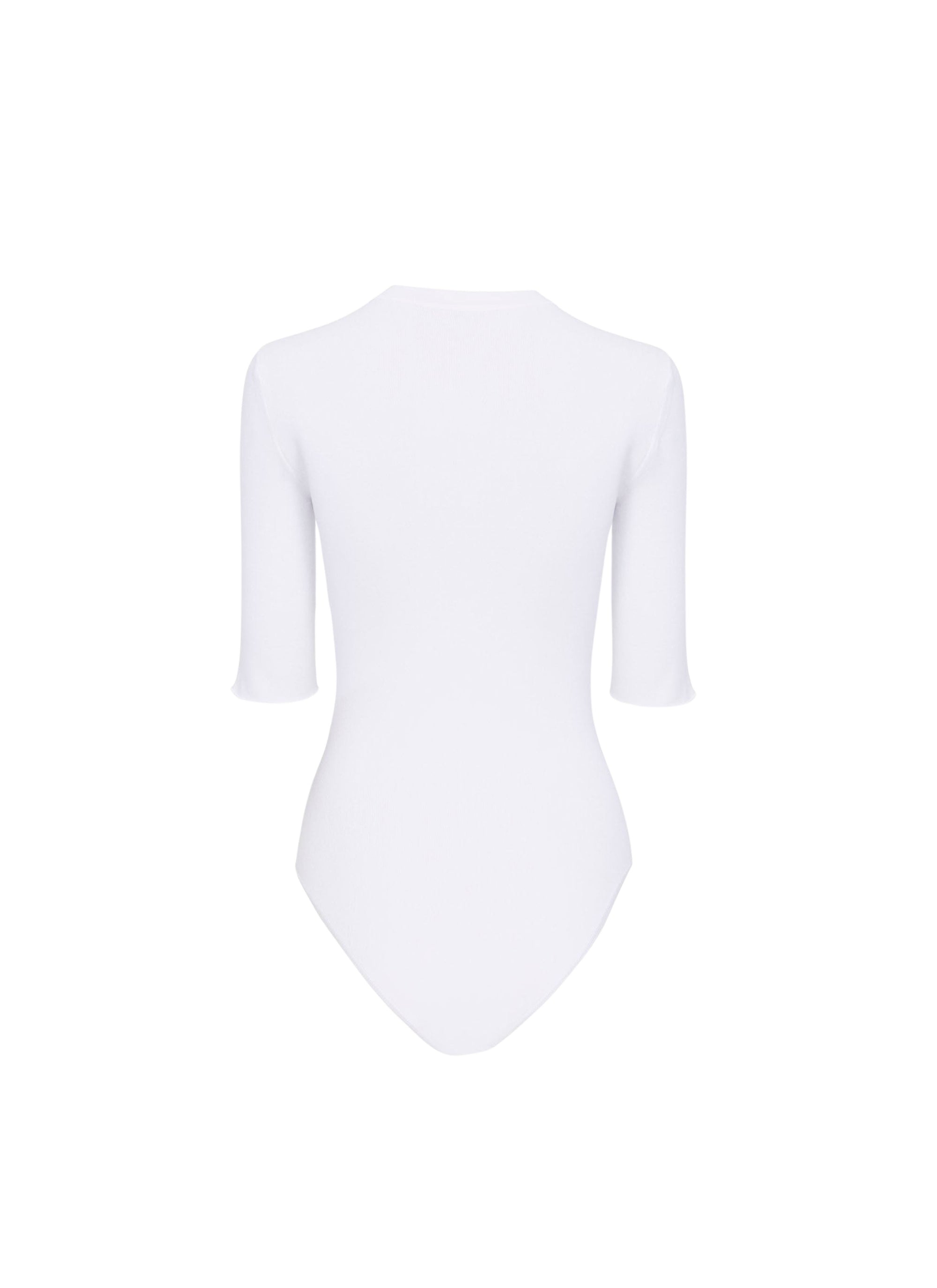 Body à boutons à manches 3/4 - Blanc
