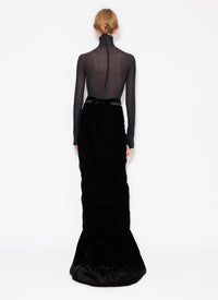 Body en transparence à manches longues en laine - Noir Alaïa