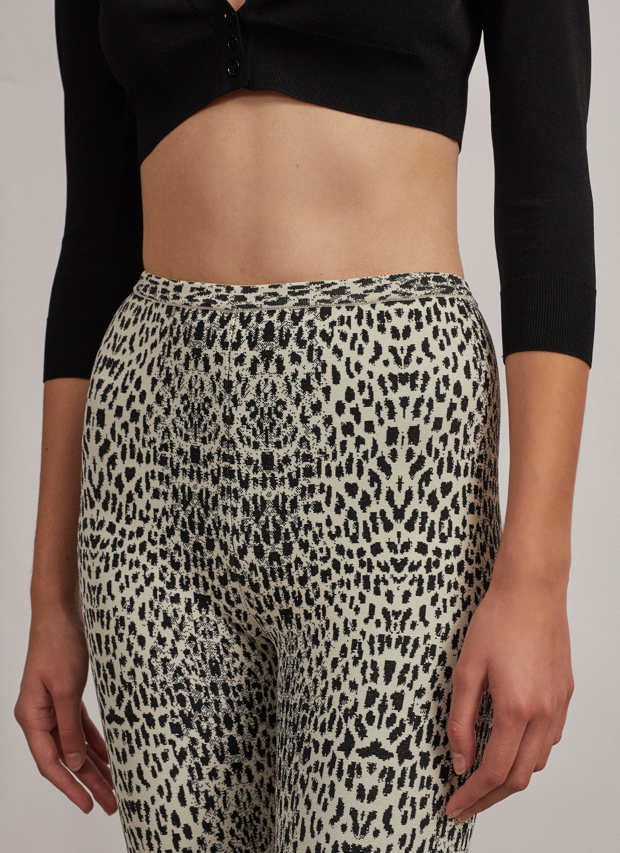 Animal print leggings - Flesh & Black