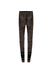 Animal print leggings - Black & Flesh