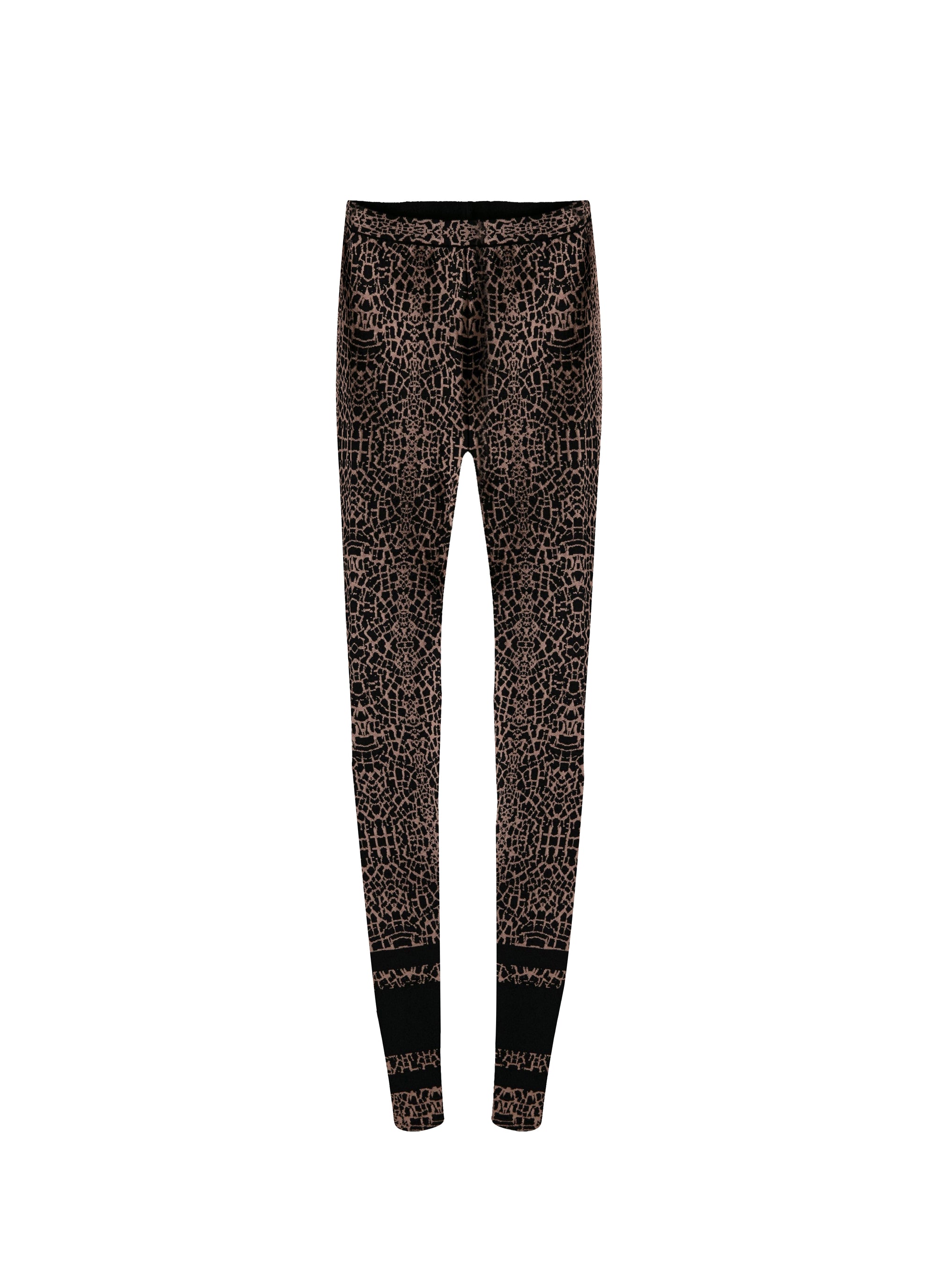 Animal print leggings - Black & Flesh