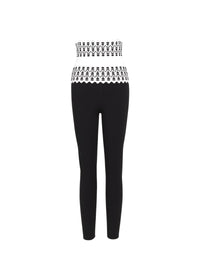 Legging long ceinture - Blanc & Noir