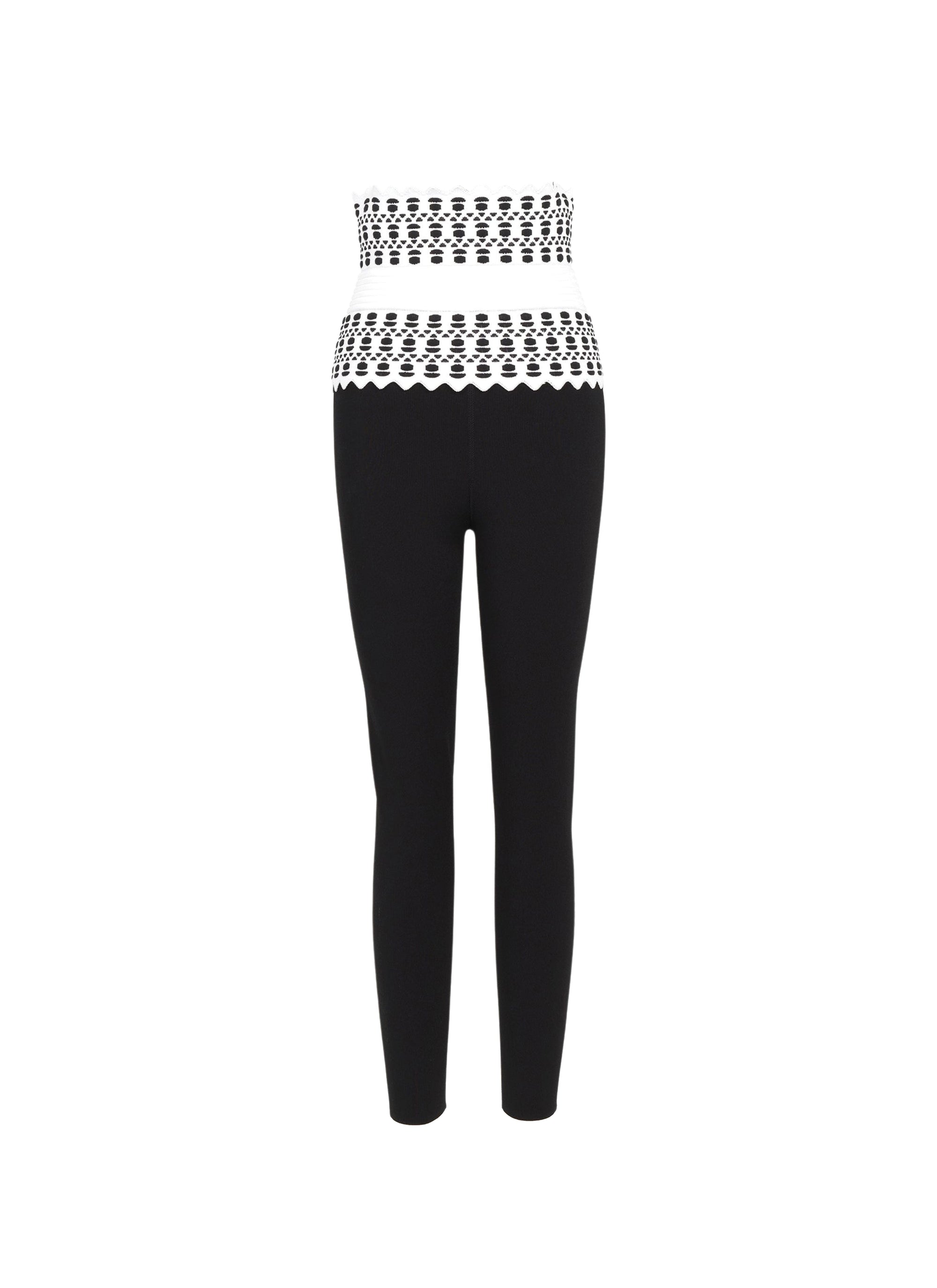 Legging long ceinture - Blanc & Noir