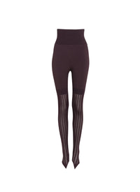 Legging mi-perforé - Aubergine