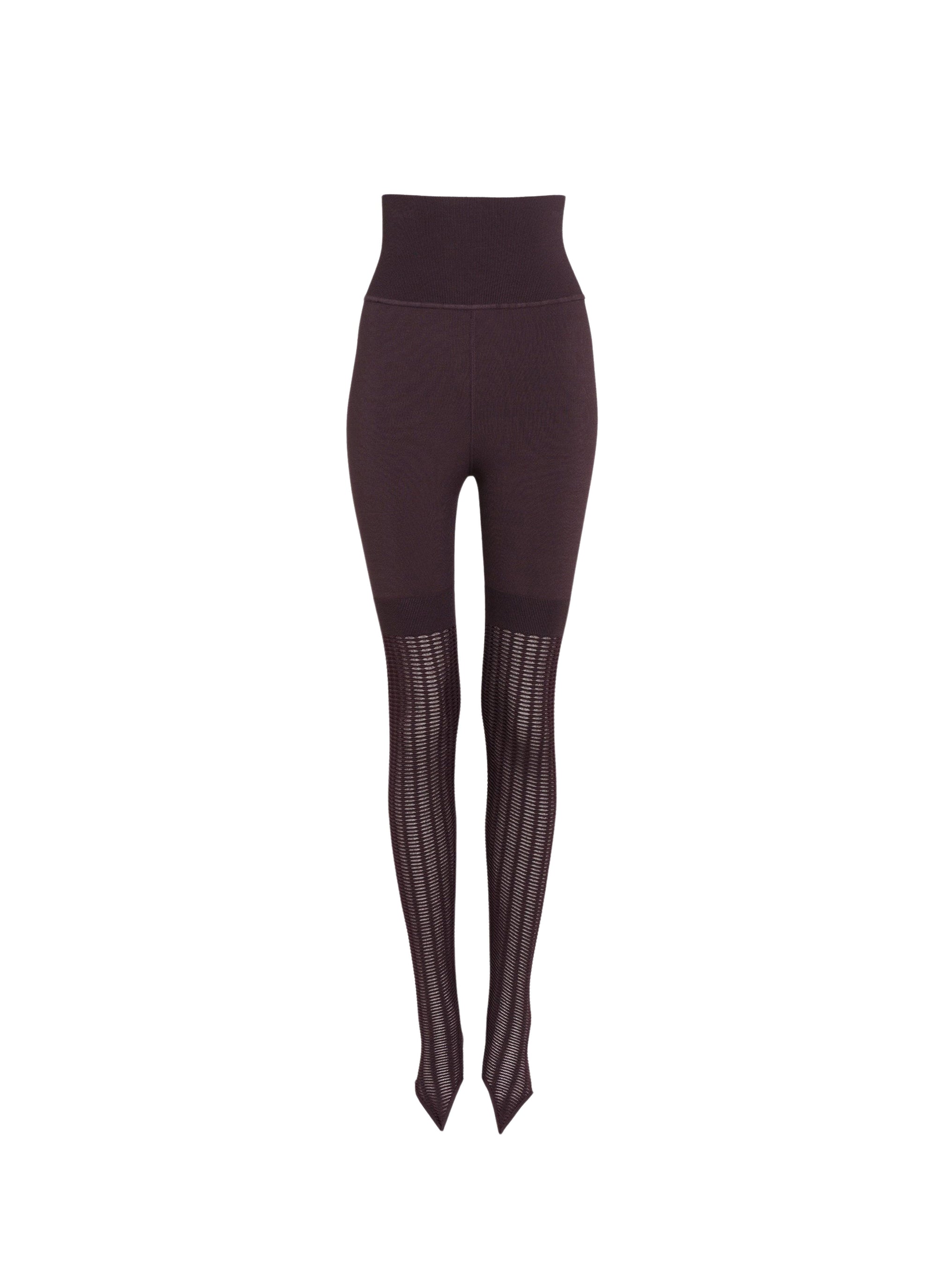 Legging mi-perforé - Aubergine