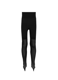 Half-perforated leggings - Black Alaïa