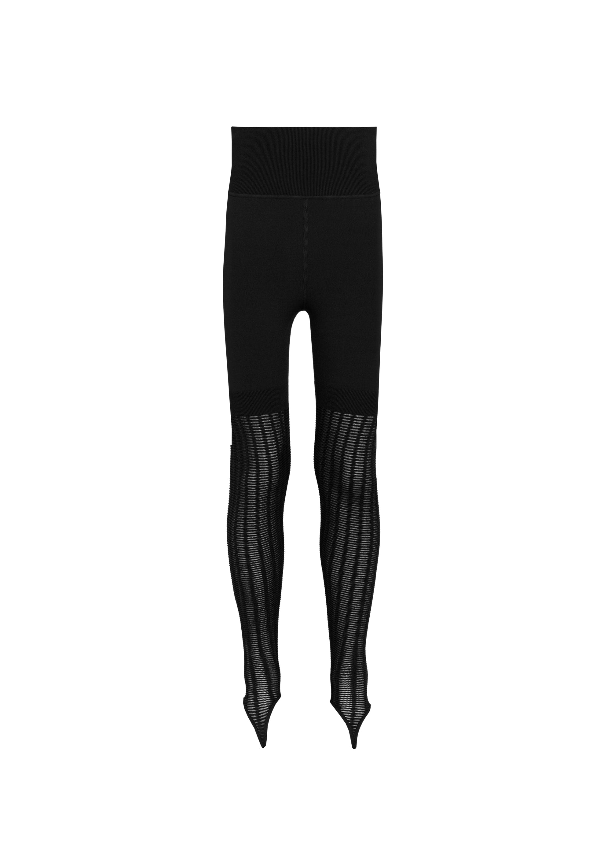 Half-perforated leggings - Black Alaïa