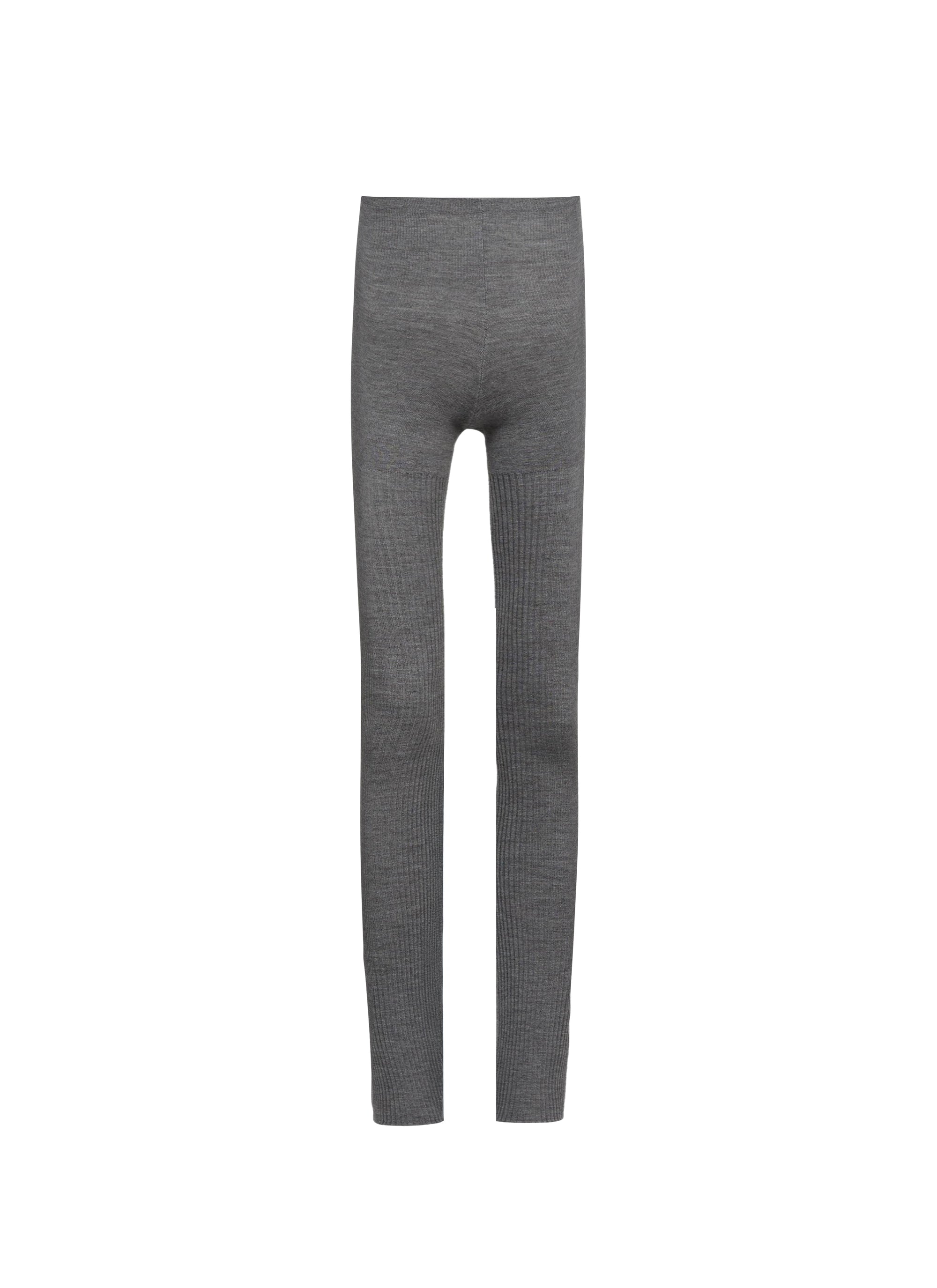 Legging doux en cachemire et soie - Gris chiné