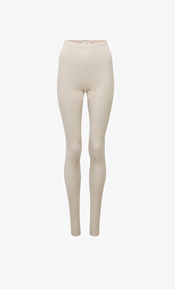 Legging doux en cachemire et soie - Sable