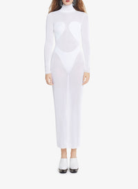 Sheer Body-Conscious Dress - White