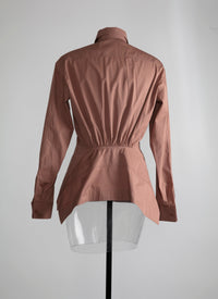 Chemise asymétrique drapée - Bois de Rose