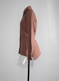 Chemise asymétrique drapée - Bois de Rose
