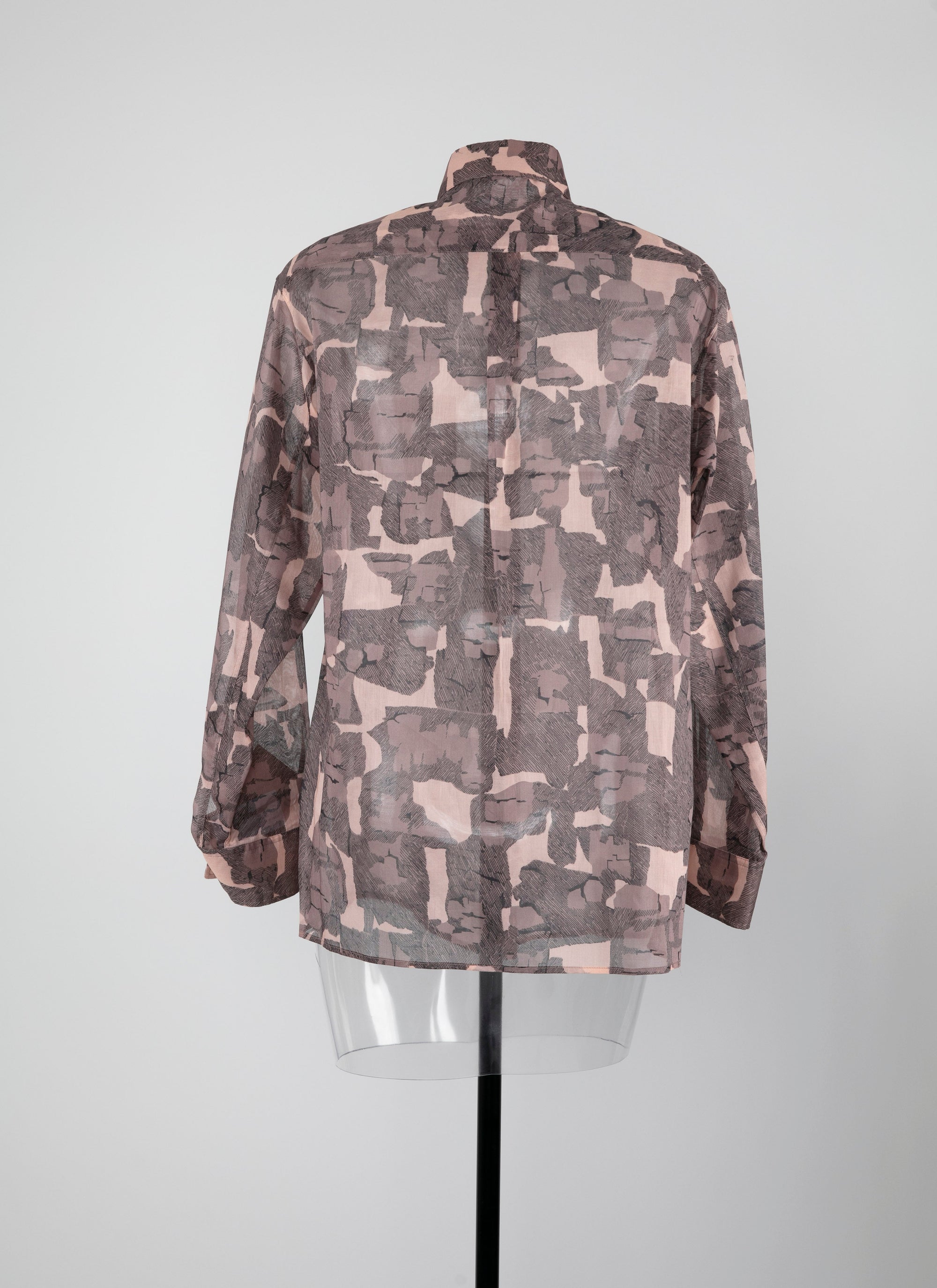 Chemise oversize transparente à motifs géométriques - Chair & Beige