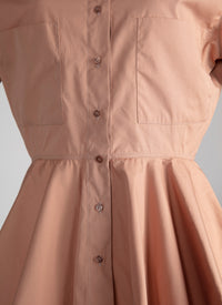 Chemise évasée à manches courtes - Nude