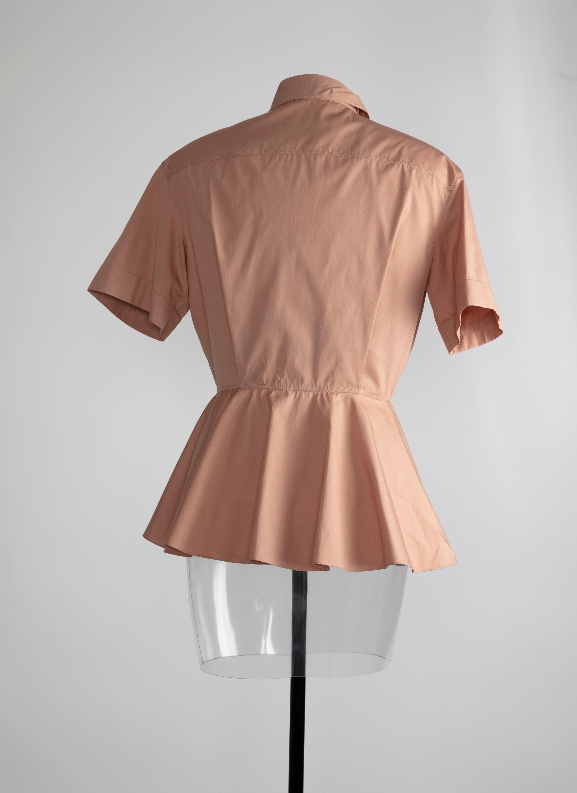 Chemise évasée à manches courtes - Nude
