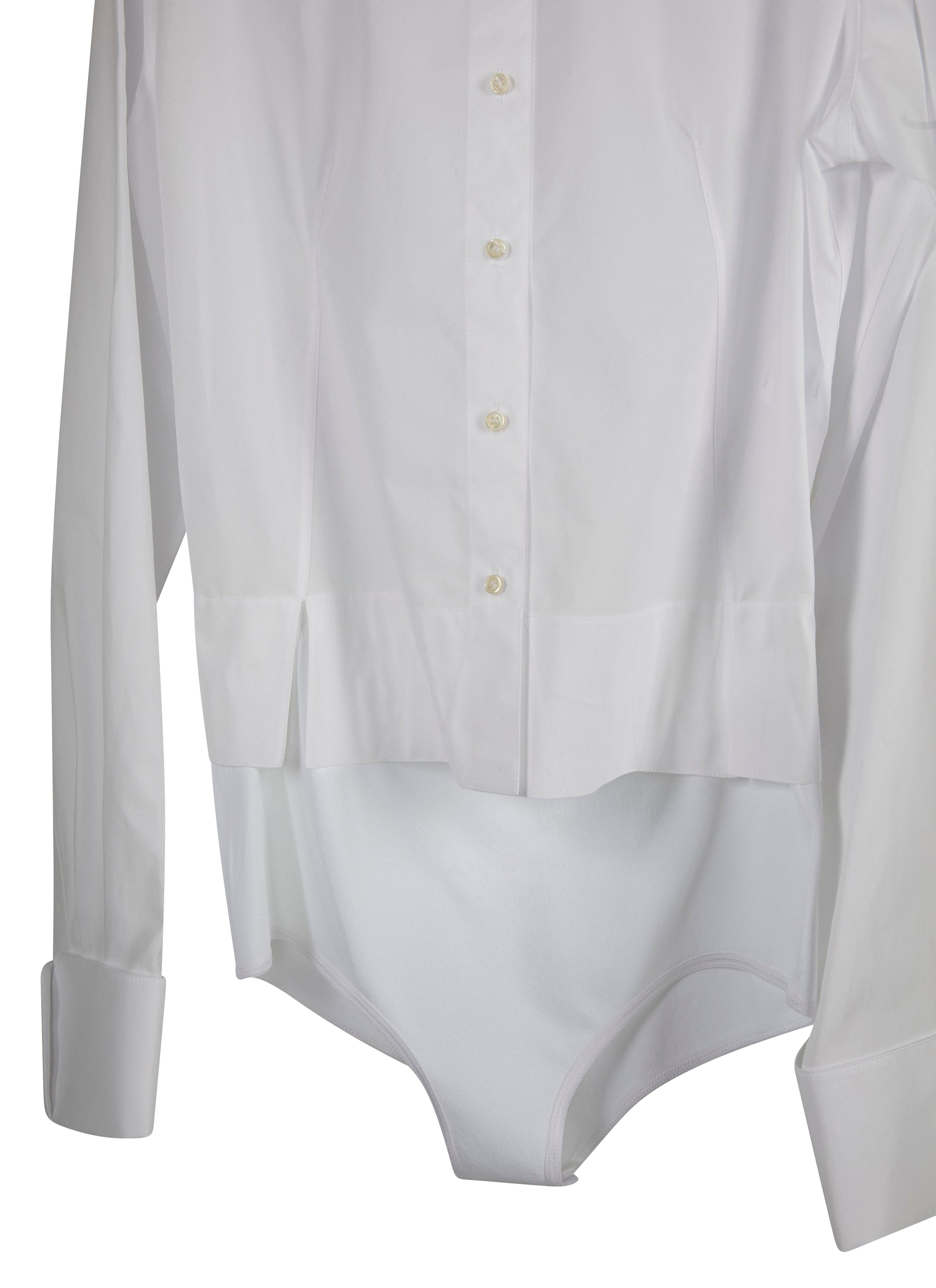 Chemise body à manches longues - Blanc