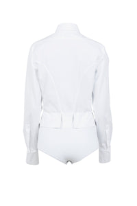 Chemise body à manches longues - Blanc