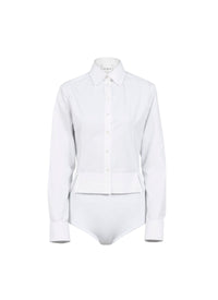 Chemise body à manches longues - Blanc