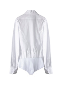Chemise body à manches longues - Blanc