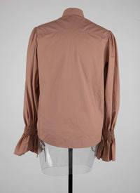 Chemise à longues manches gigot - Nude