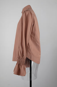 Chemise à longues manches gigot - Nude