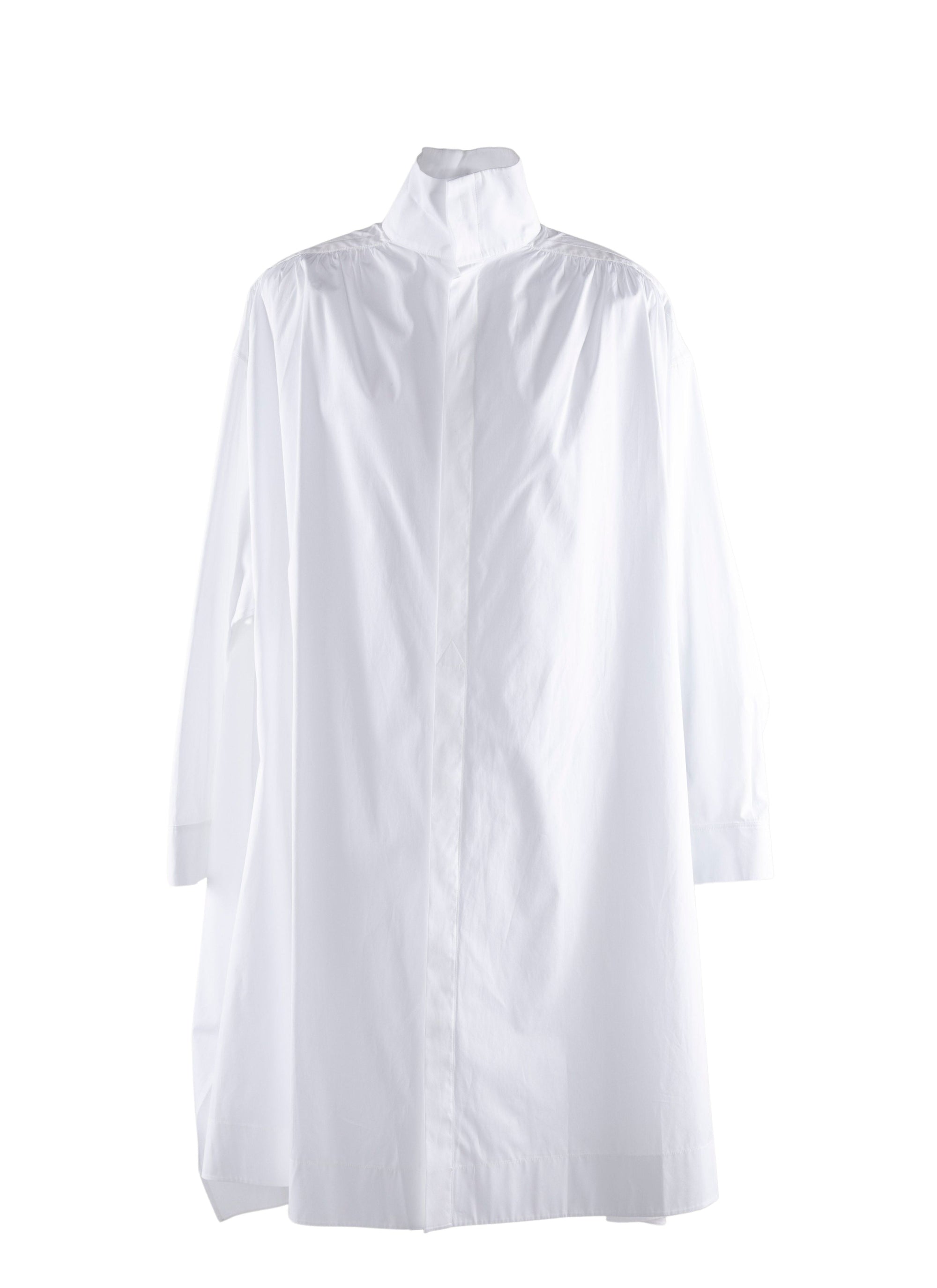 Chemise longue oversize dos ouvert - Blanc