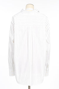 Chemise rayée en popeline d'été - Blanc & Bleu