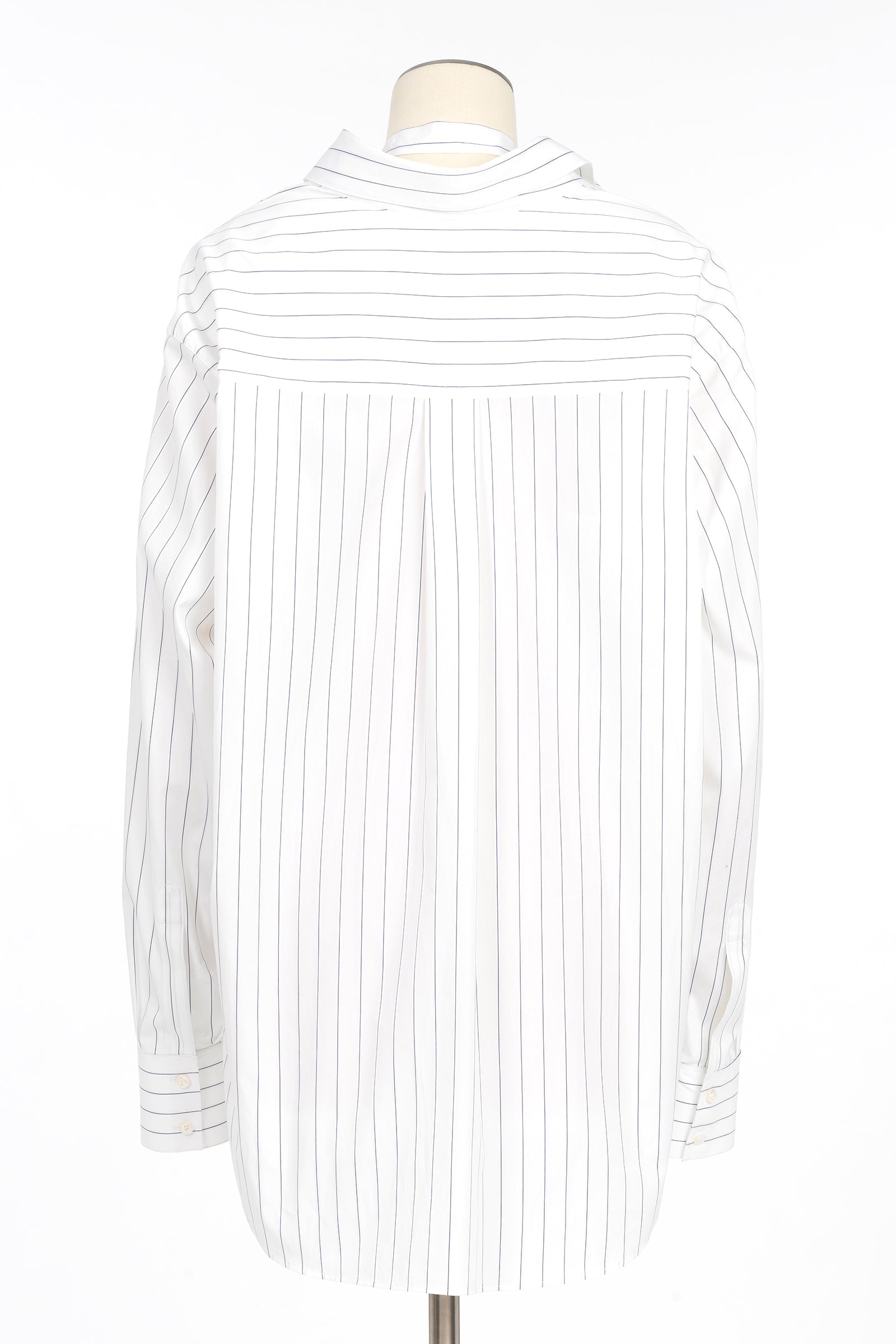 Chemise rayée en popeline d'été - Blanc & Bleu