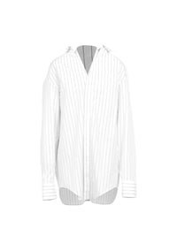 Chemise rayée en popeline d'été - Blanc & Bleu