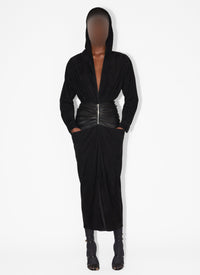 Suede hooded bodysuit - Black Alaïa