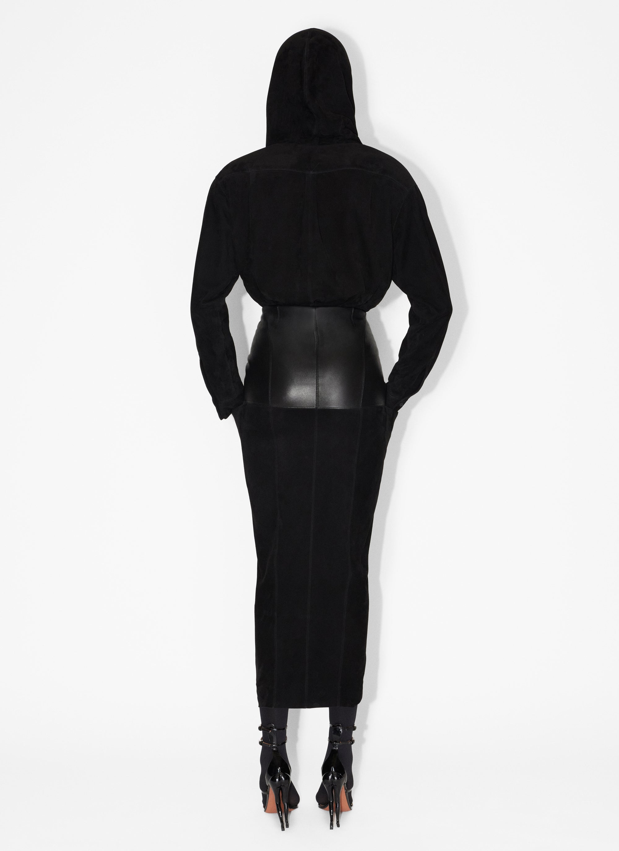 Suede hooded bodysuit - Black Alaïa