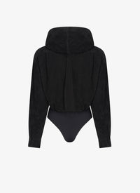 Suede hooded bodysuit - Black Alaïa