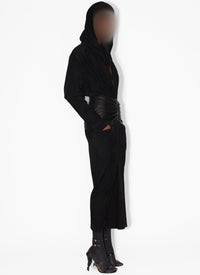 Suede hooded bodysuit - Black Alaïa