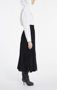 Hooded bodysuit in cotton poplin - White