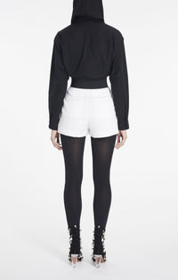 Hooded bodysuit in cotton poplin - Black Alaïa