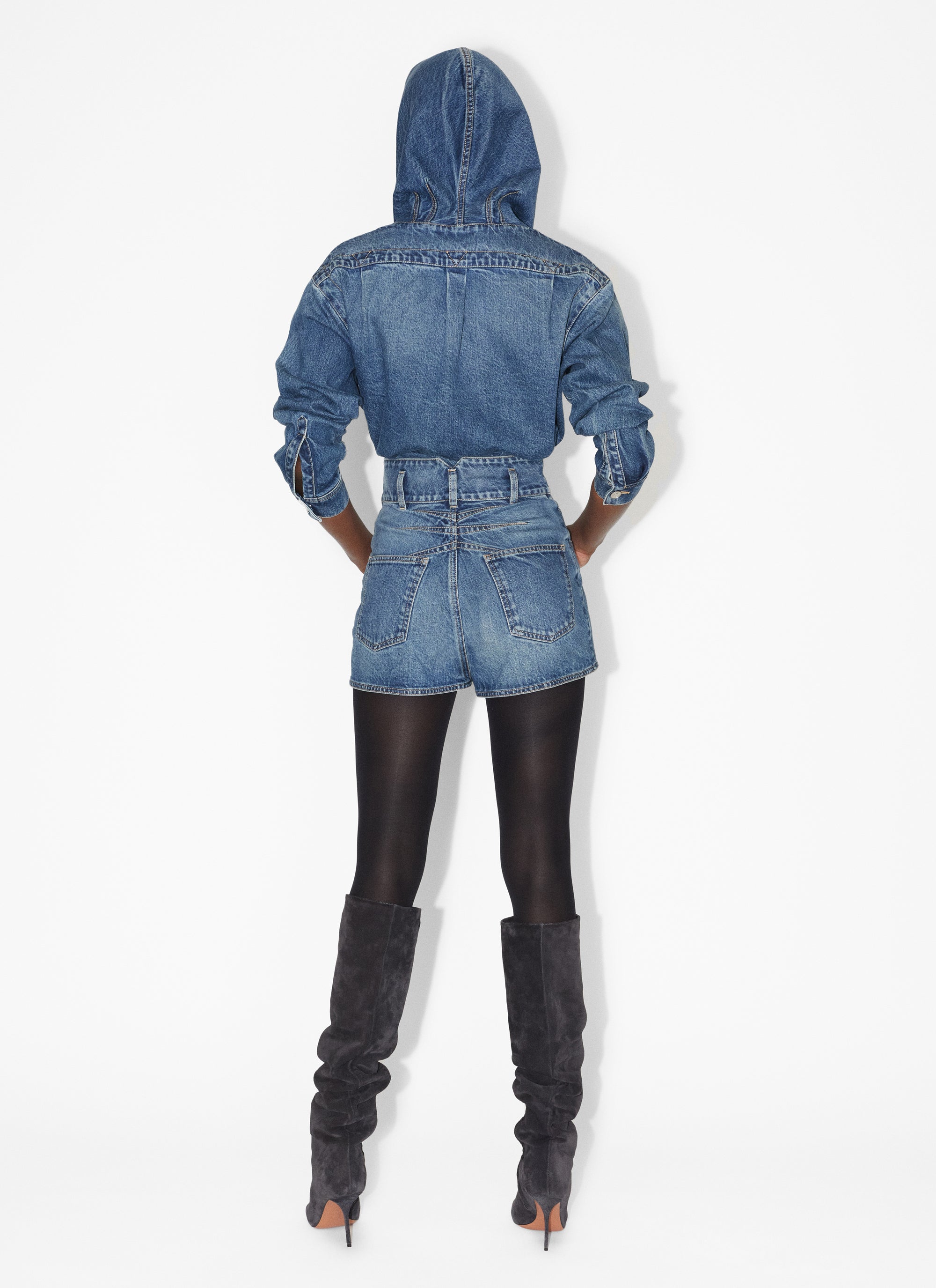 High waist shorts - Vintage Blue